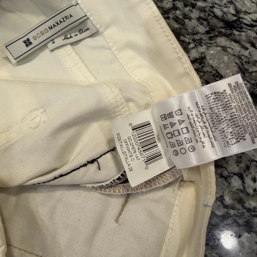 BCBGMaxAzria Beige and Black Panel Straight Leg Pants - Picture 9 of 10